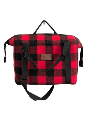 Paul Brodie Red Black Buffalo Plaid Insulated Cooler Bag - HUGE! 🇨🇦